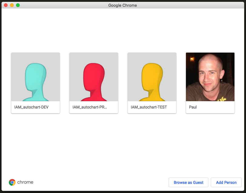 Chrome Manage People dialog